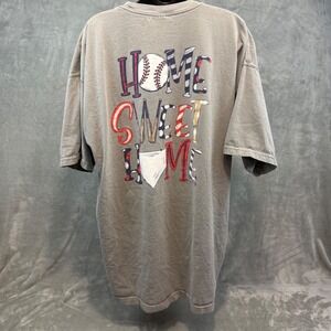 Comfort Colors Jane Marie Baseball Home Sweet Home Gray T-Shirt 2XL Heavyweight
